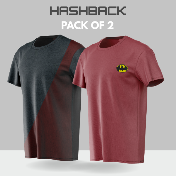 Crew Neck T Shirt For Men - Pack of 2 Mix
