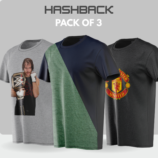 Crew Neck T Shirt For Men - Pack of 3 Mix