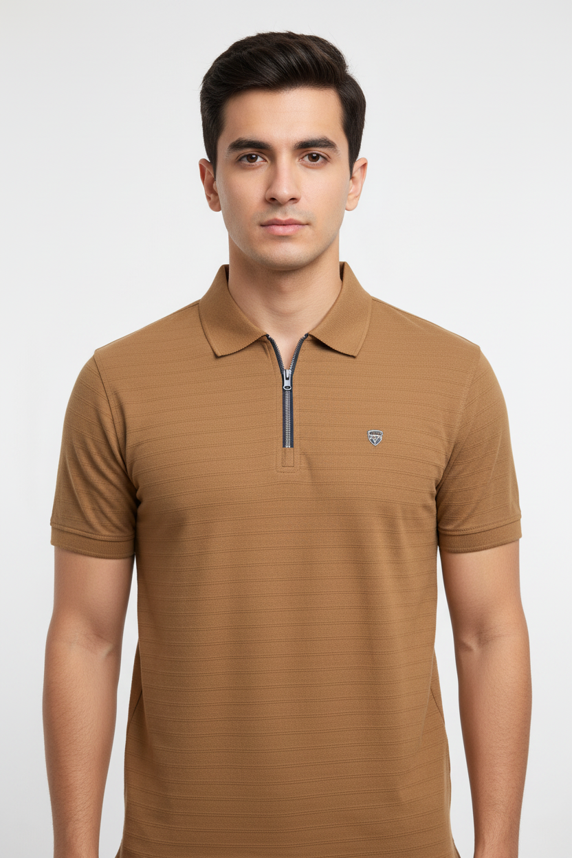 Pakistani Model - Camel Zip Polo