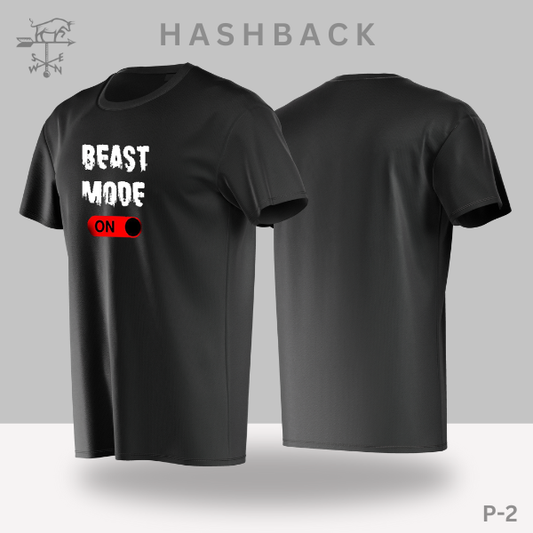 Hashback Round Neck Printed T-Shirt P-2  Beast Mode On