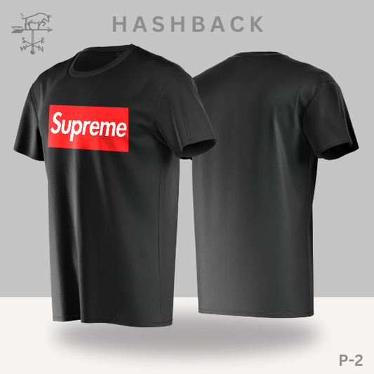 Hashback Round Neck Printed T-Shirt P-2  Supreme