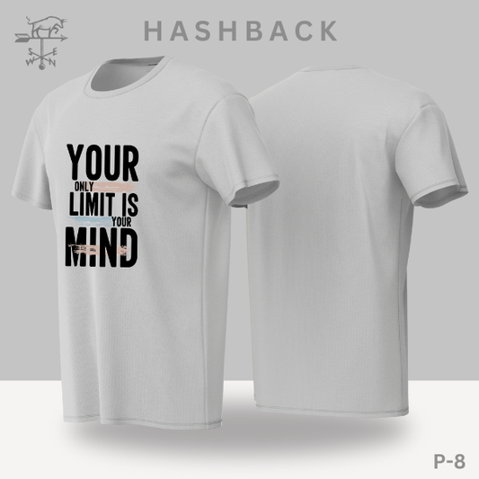 Hashback Round Neck Printed T-Shirt P-8 Pink Flower