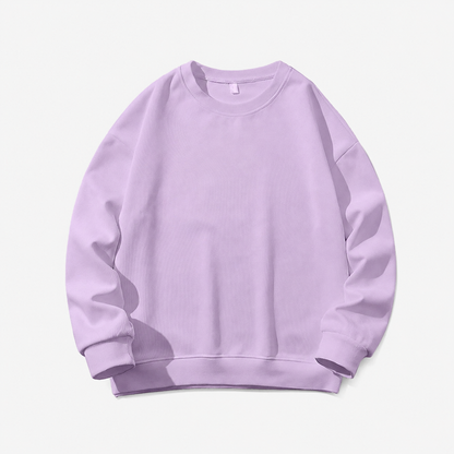Sweatshirt Oversized Drop Shoulder Crew Neck - PURPLE ICE