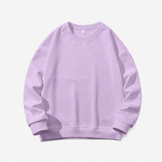 Sweatshirt Oversized Drop Shoulder Crew Neck - PURPLE ICE