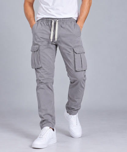 Men's Cargo Jogger Trousers with Flap Pockets-HB