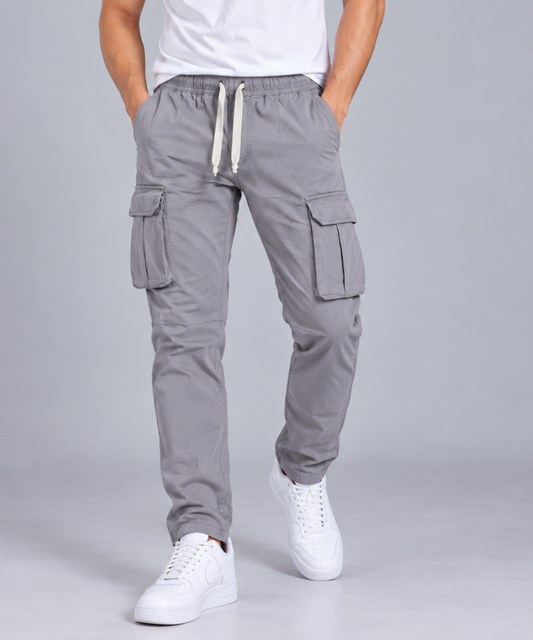 Men's Cargo Jogger Trousers with Flap Pockets-HB