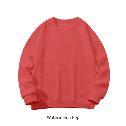 Sweatshirt Oversized Drop Shoulder Crew Neck Watermelon Pop (Pink 2)